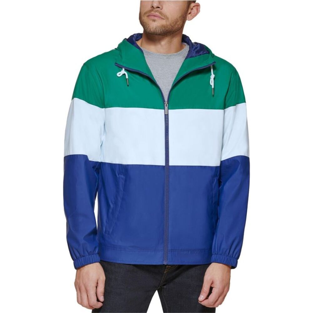 Club Room Mens Rubberized Raincoat, Multicoloured, L, DM